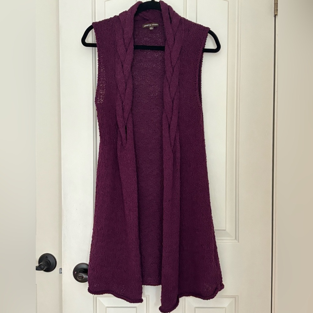 ADRIENNE VITTADINI Long Cable Knit Sweater Vest